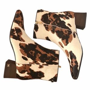 Sam Edelman x PAIGE Calf Hair Cow Print Ankle Boots Paige Bootie NIB Size 8.5